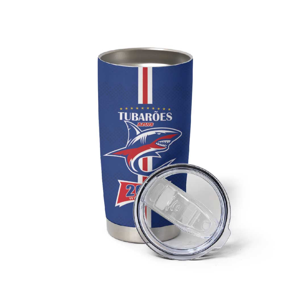 Custom Cape Verde 2026 Football Tumbler Cup Blue Sharks WC Debut - African Pride