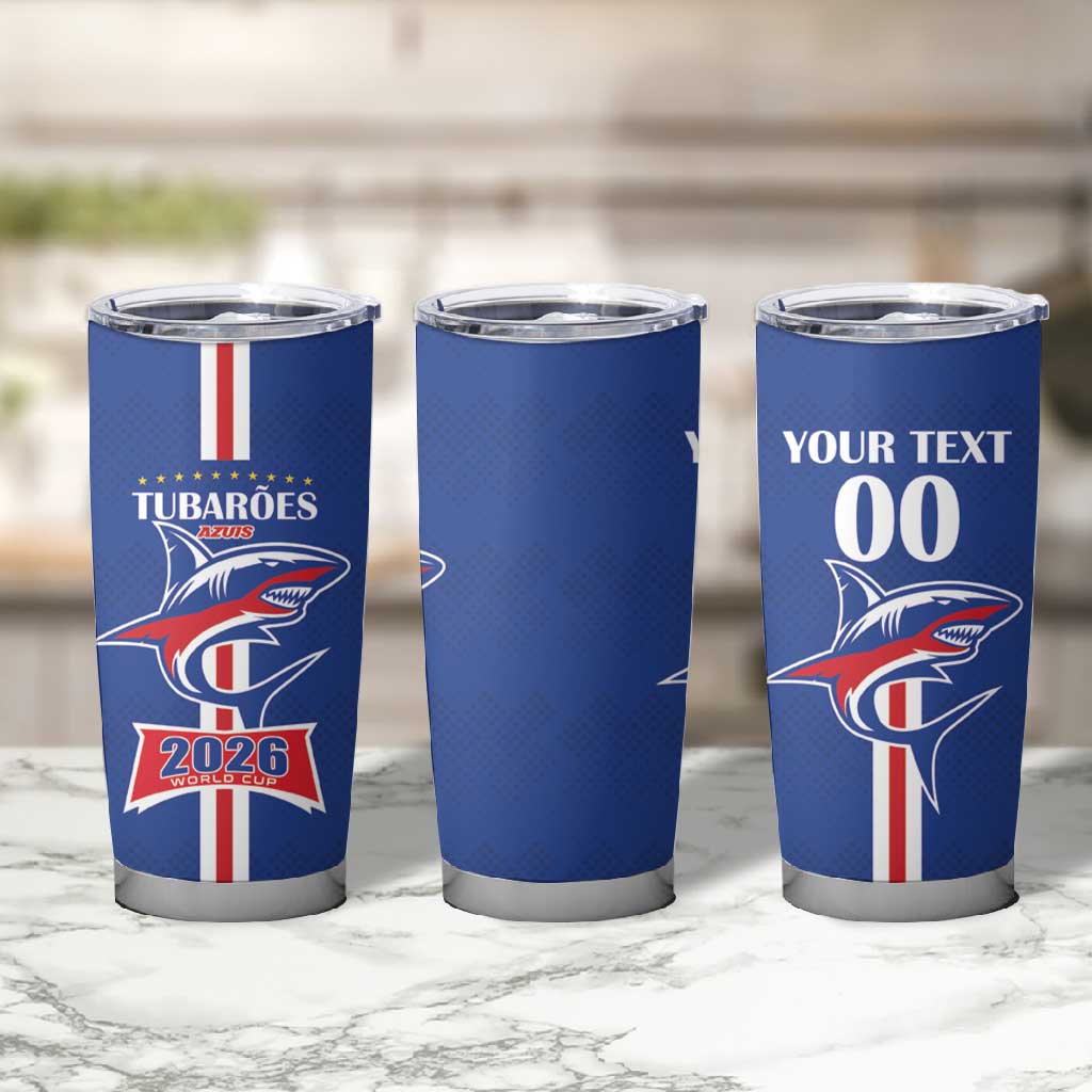 Custom Cape Verde 2026 Football Tumbler Cup Blue Sharks WC Debut - African Pride