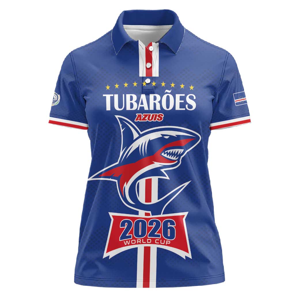 Custom Cape Verde 2026 Football Women Polo Shirt Blue Sharks WC Debut - African Pride