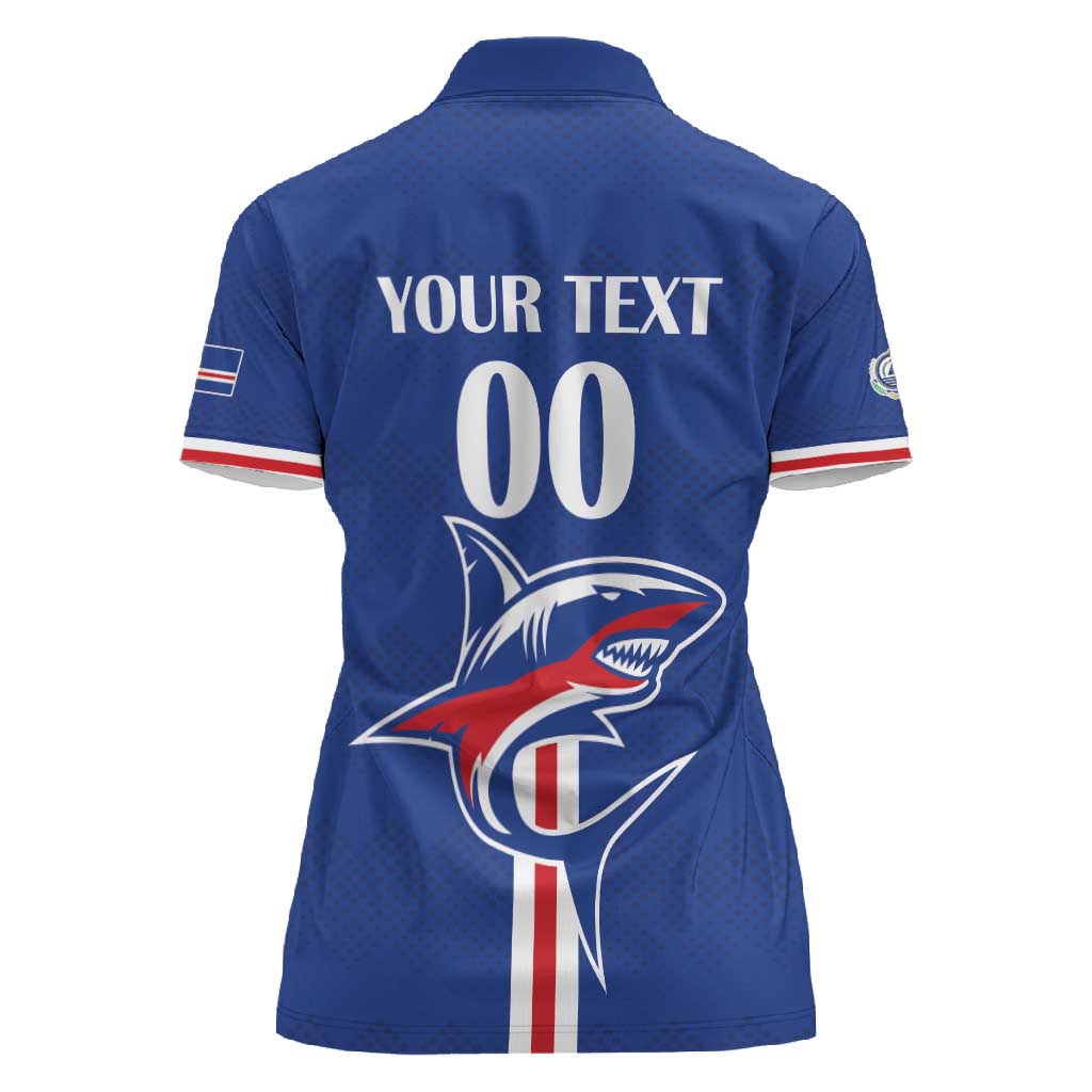 Custom Cape Verde 2026 Football Women Polo Shirt Blue Sharks WC Debut - African Pride