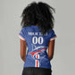Custom Cape Verde 2026 Football Women V-Neck T-Shirt Blue Sharks WC Debut - African Pride