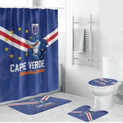 Cape Verde Football Bathroom Set Tubaroes Azuis Make History