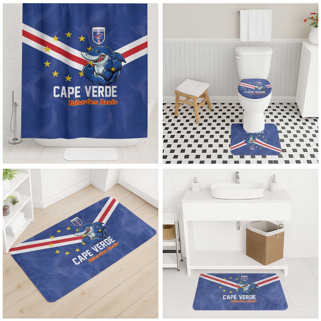 Cape Verde Football Bathroom Set Tubaroes Azuis Make History