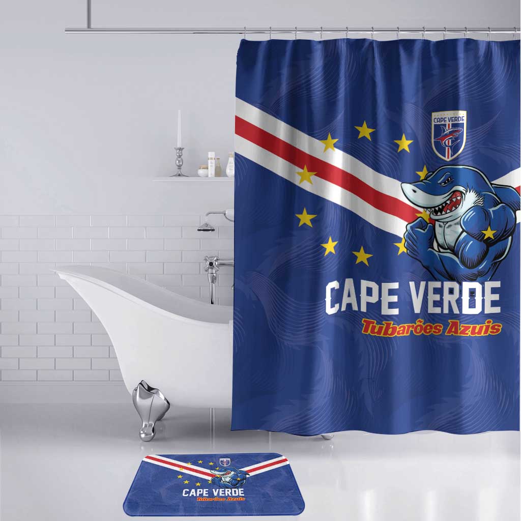 Cape Verde Football Bathroom Set Tubaroes Azuis Make History