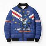 Custom Cape Verde Football Bomber Puffer Jacket Tubaroes Azuis Make History