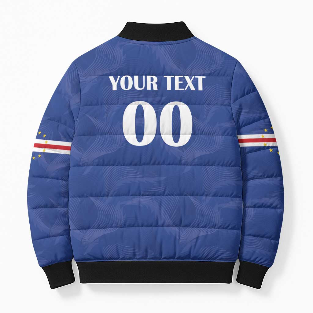 Custom Cape Verde Football Bomber Puffer Jacket Tubaroes Azuis Make History