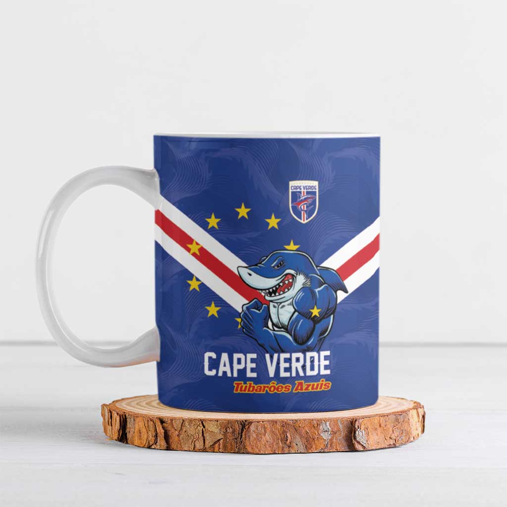 Custom Cape Verde Football Ceramic Mug Tubaroes Azuis Make History