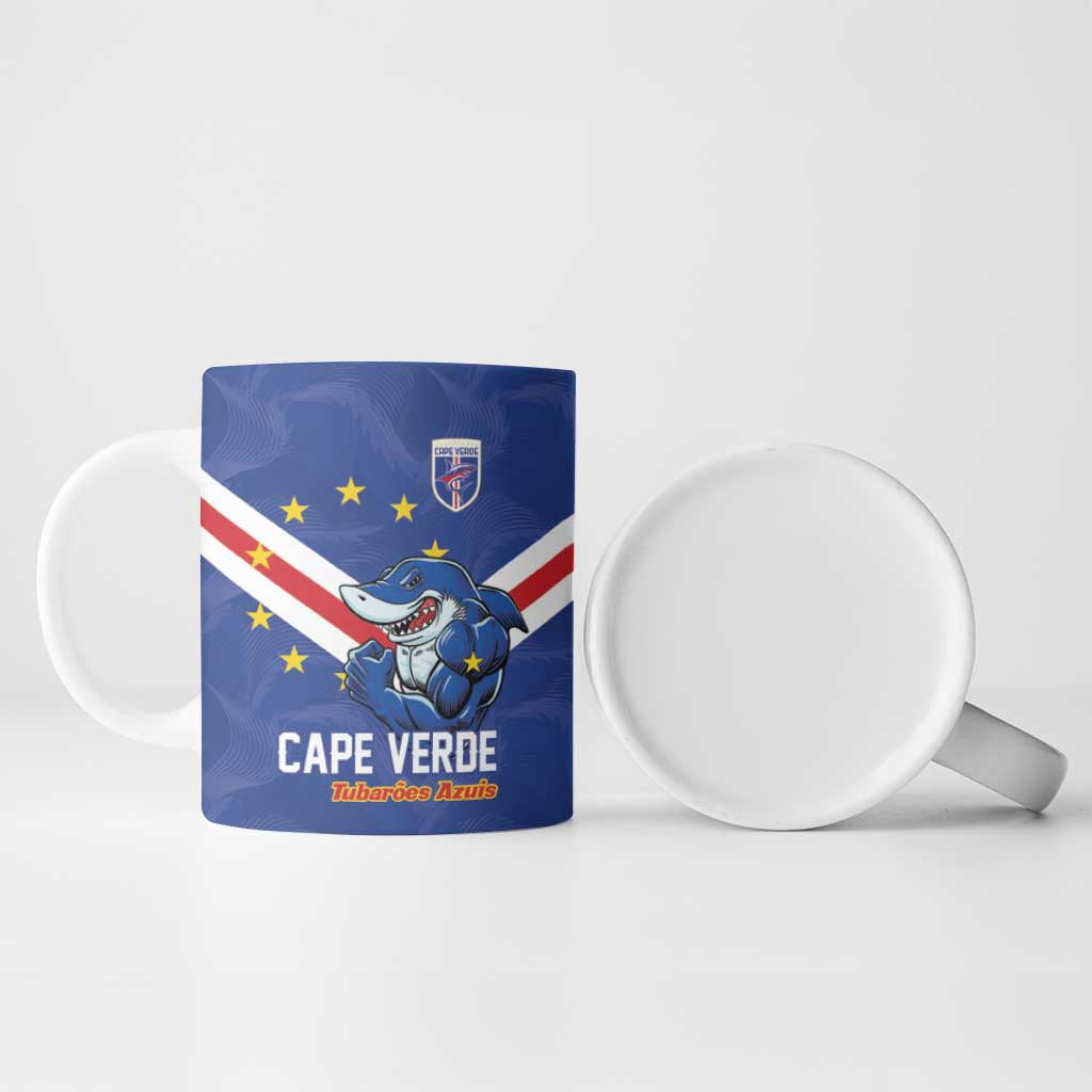 Custom Cape Verde Football Ceramic Mug Tubaroes Azuis Make History