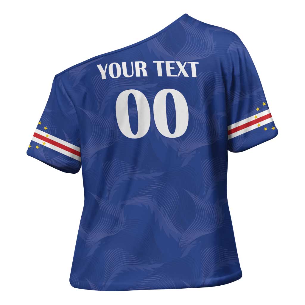 Custom Cape Verde Football Cross Shoulder Shirt Tubaroes Azuis Make History