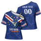 Custom Cape Verde Football Cross Shoulder Shirt Tubaroes Azuis Make History