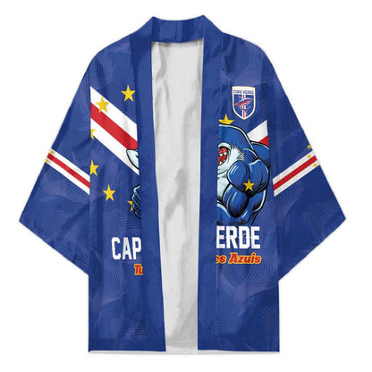Custom Cape Verde Football Kimono Tubaroes Azuis Make History