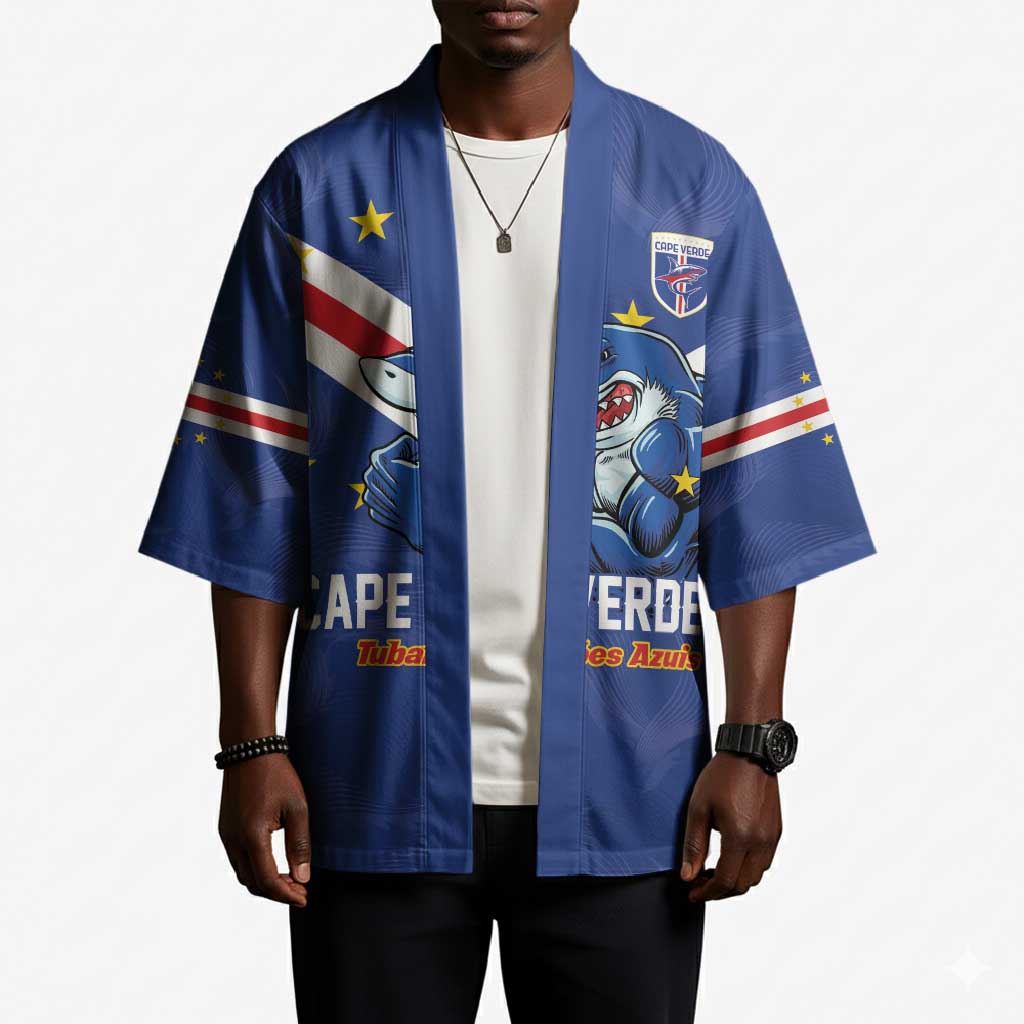 Custom Cape Verde Football Kimono Tubaroes Azuis Make History