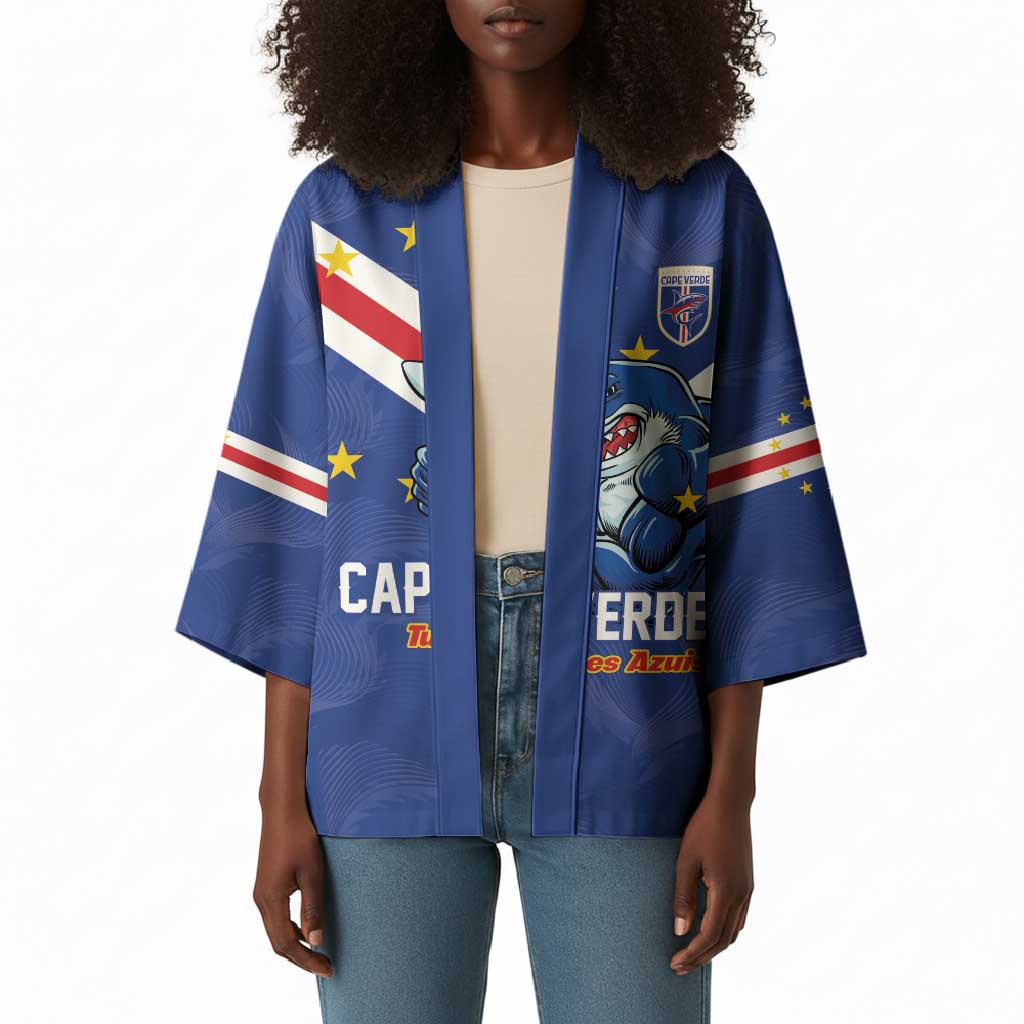 Custom Cape Verde Football Kimono Tubaroes Azuis Make History