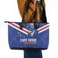 Cape Verde Football Leather Tote Bag Tubaroes Azuis Make History - African Pride