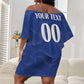 Custom Cape Verde Football Off Shoulder Short Dress Tubaroes Azuis Make History - African Pride
