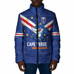 Custom Cape Verde Football Padded Jacket Tubaroes Azuis Make History