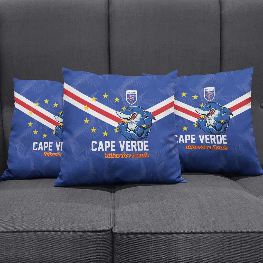 Cape Verde Football Pillow Cover Tubaroes Azuis Make History