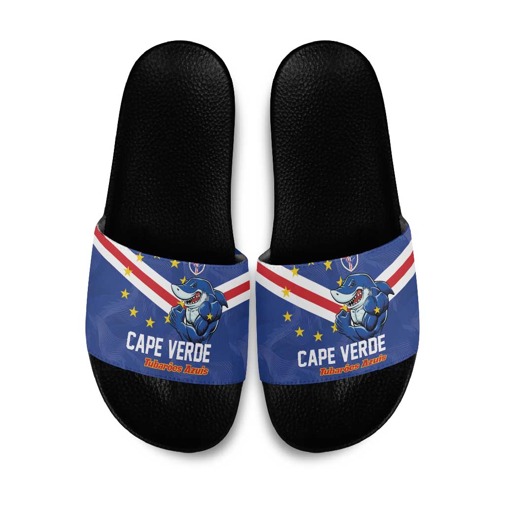 Cape Verde Football Slide Sandals Tubaroes Azuis Make History