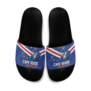 Cape Verde Football Slide Sandals Tubaroes Azuis Make History