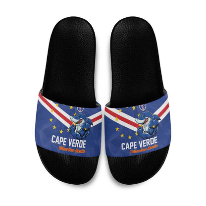 Cape Verde Football Slide Sandals Tubaroes Azuis Make History