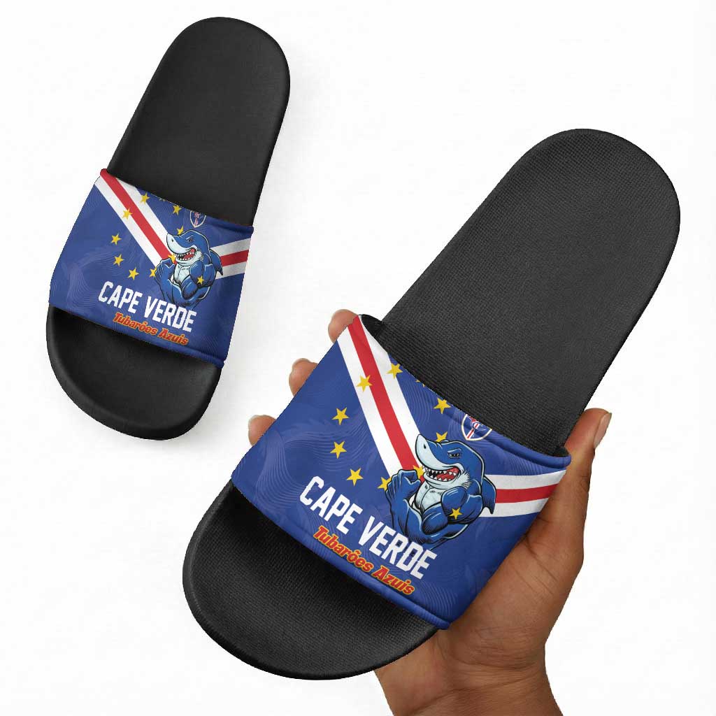Cape Verde Football Slide Sandals Tubaroes Azuis Make History