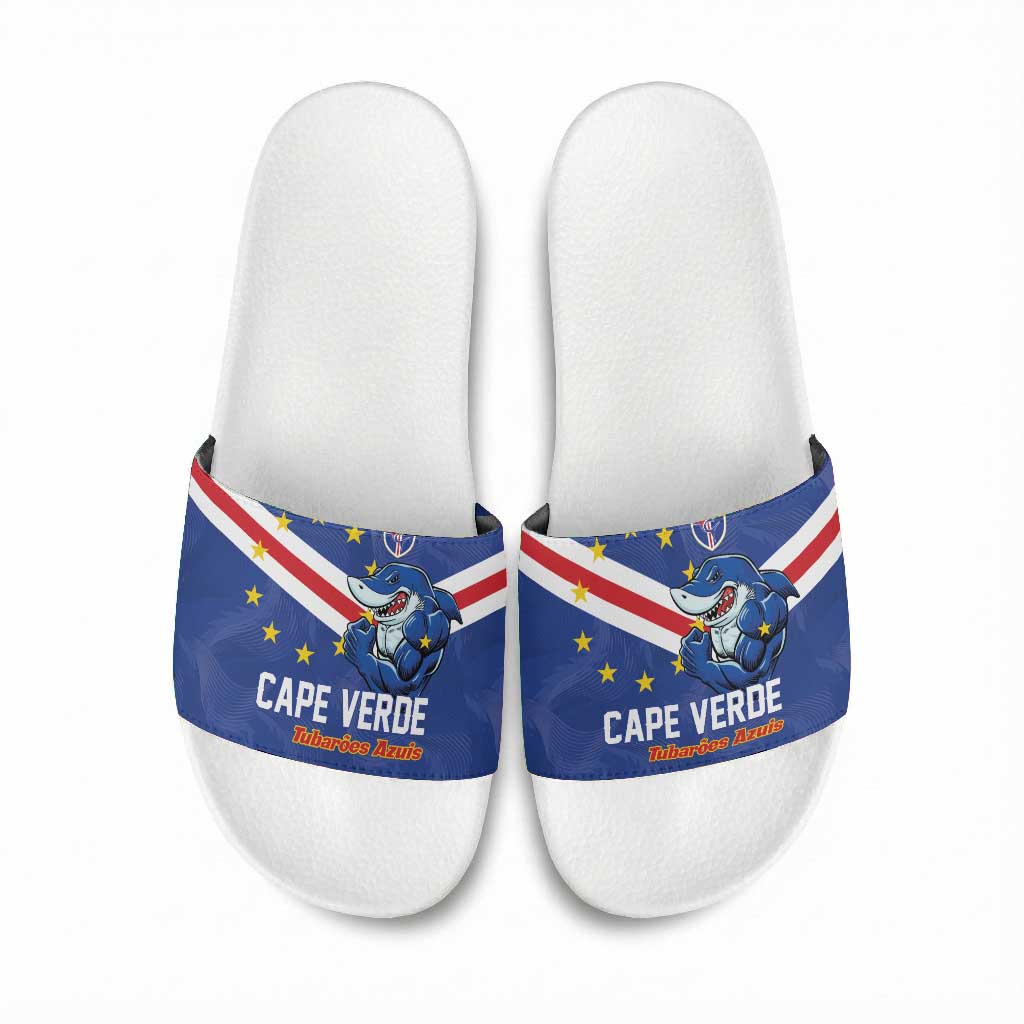Cape Verde Football Slide Sandals Tubaroes Azuis Make History