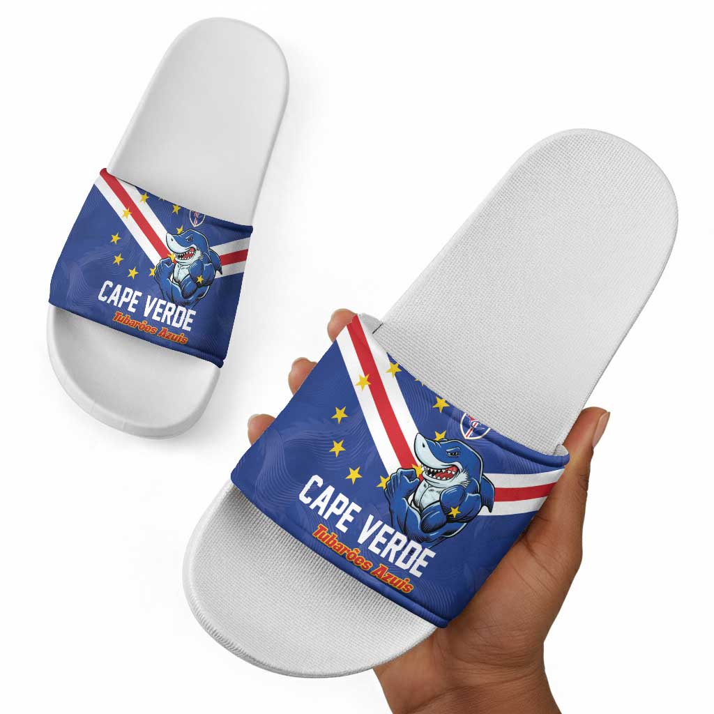 Cape Verde Football Slide Sandals Tubaroes Azuis Make History