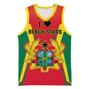 Support the Black Stars - Ghana Football Basketball Jersey LT01