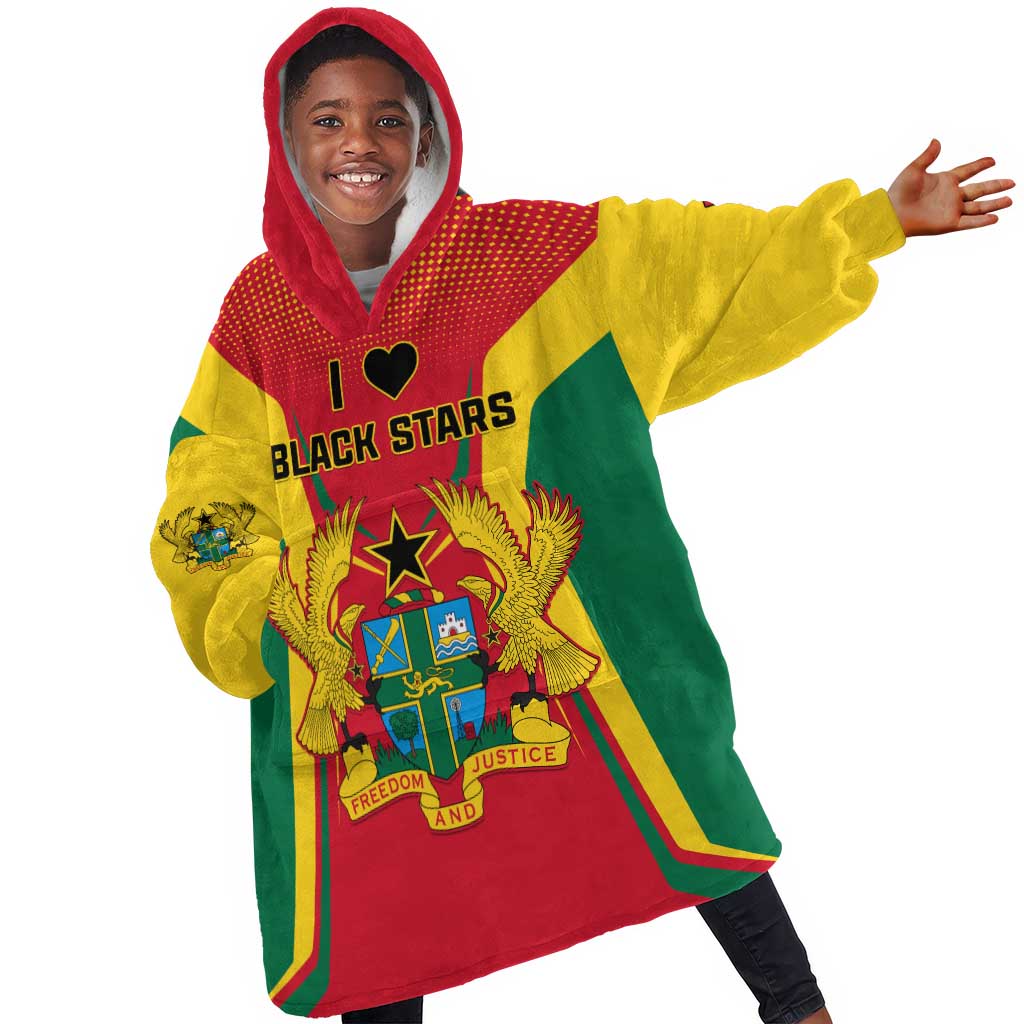 Support the Black Stars - Ghana Football KId Wearable Blanket Hoodie