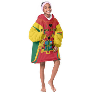 Support the Black Stars - Ghana Football KId Wearable Blanket Hoodie