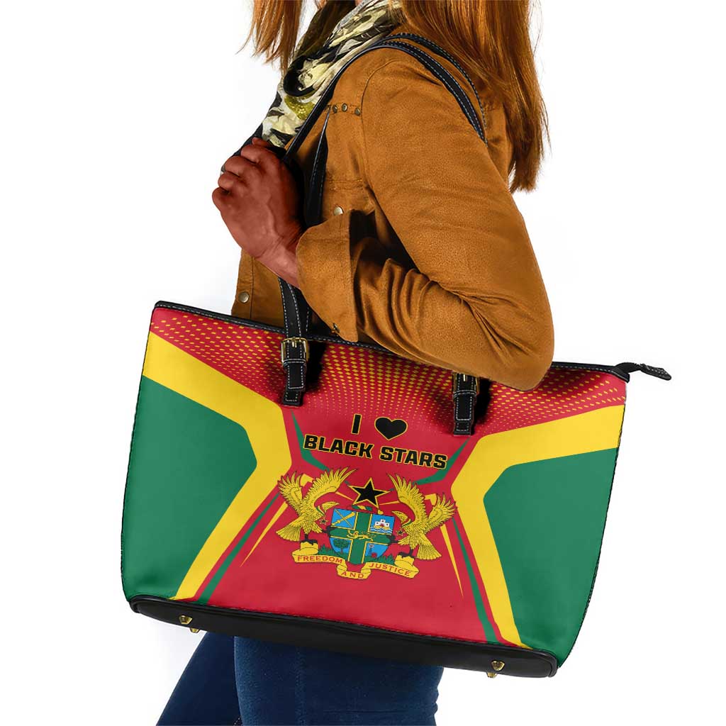 Support the Black Stars - Ghana Football Leather Tote Bag