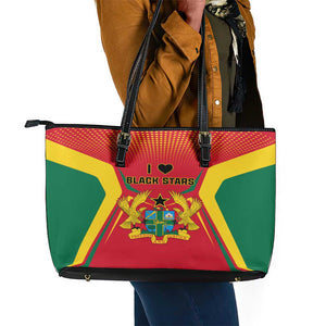 Support the Black Stars - Ghana Football Leather Tote Bag