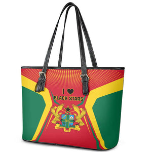 Support the Black Stars - Ghana Football Leather Tote Bag