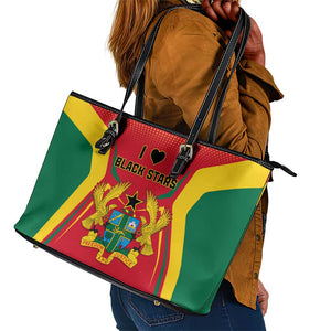 Support the Black Stars - Ghana Football Leather Tote Bag