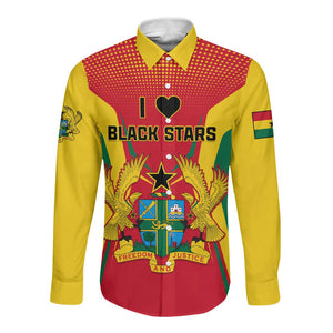 Support the Black Stars - Ghana Football Long Sleeve Button Shirt