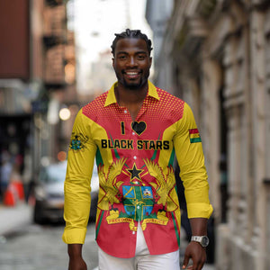 Support the Black Stars - Ghana Football Long Sleeve Button Shirt