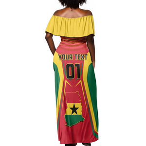 Support the Black Stars - Ghana Football Off Shoulder Maxi Dress