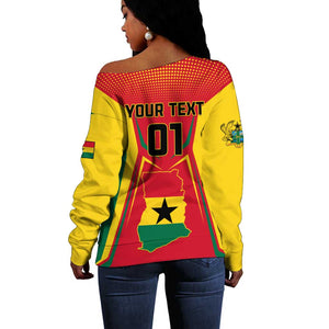 Support the Black Stars - Ghana Football Off Shoulder Sweater