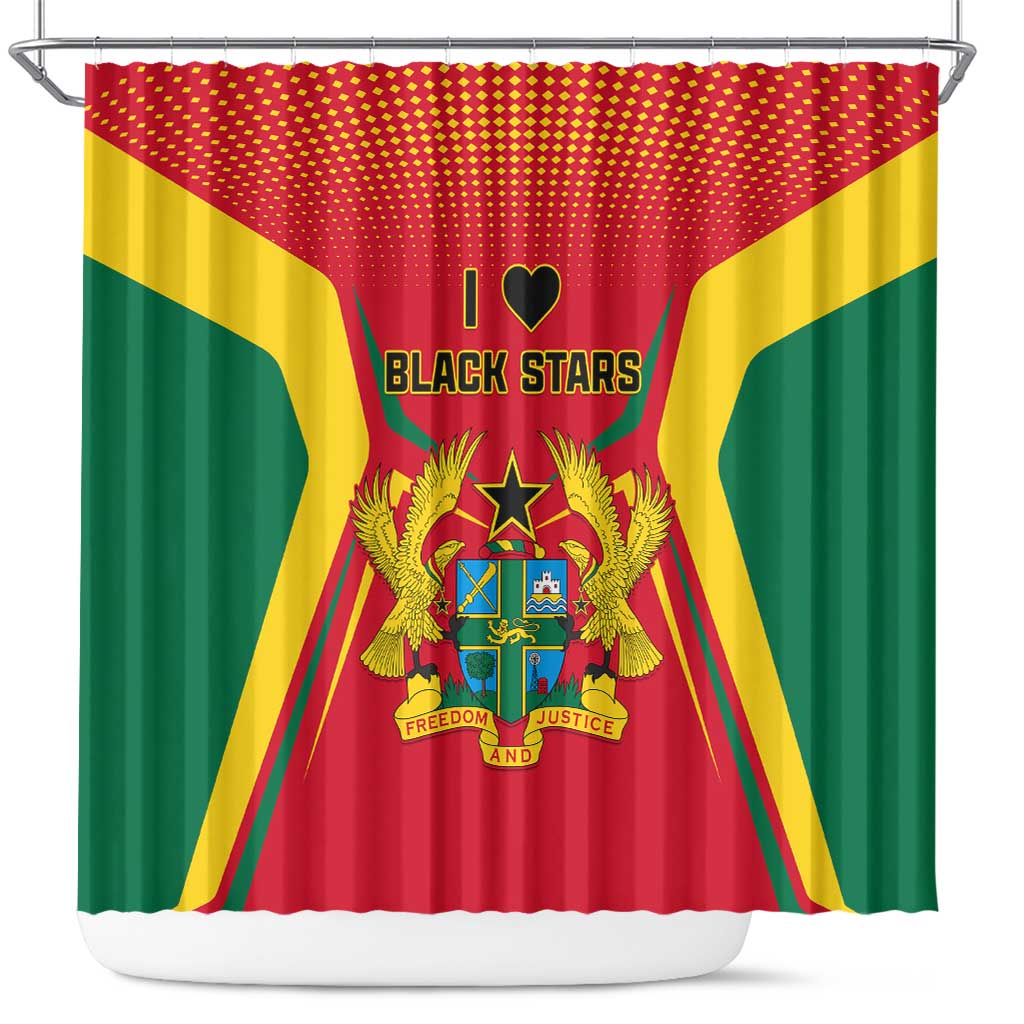 Support the Black Stars - Ghana Football Shower Curtain