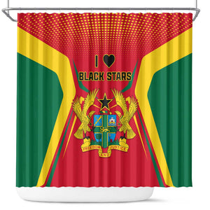 Support the Black Stars - Ghana Football Shower Curtain