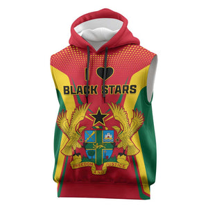 Support the Black Stars - Ghana Football Sleeveless Hoodie - African Pride