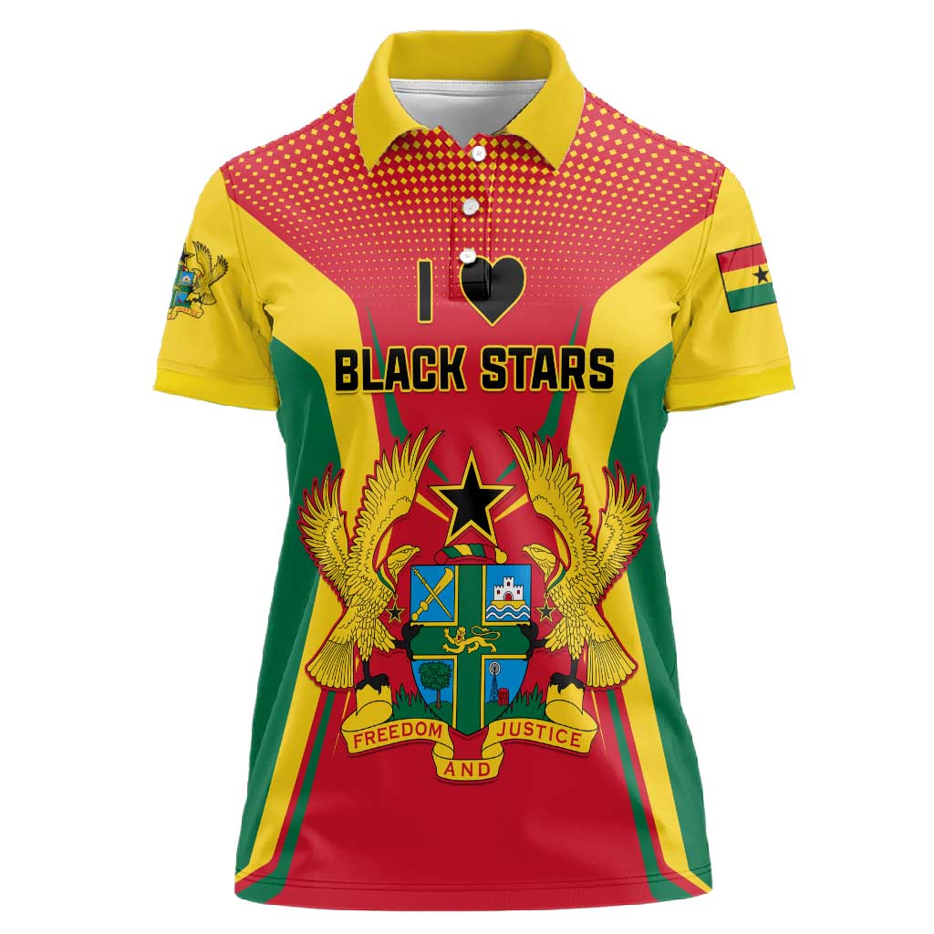 Support the Black Stars - Ghana Football Women Polo Shirt