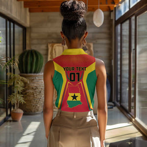 Support the Black Stars - Ghana Football Women Sleeveless Polo Shirt