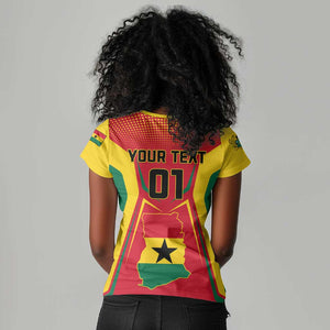 Support the Black Stars - Ghana Football Women V-Neck T-Shirt