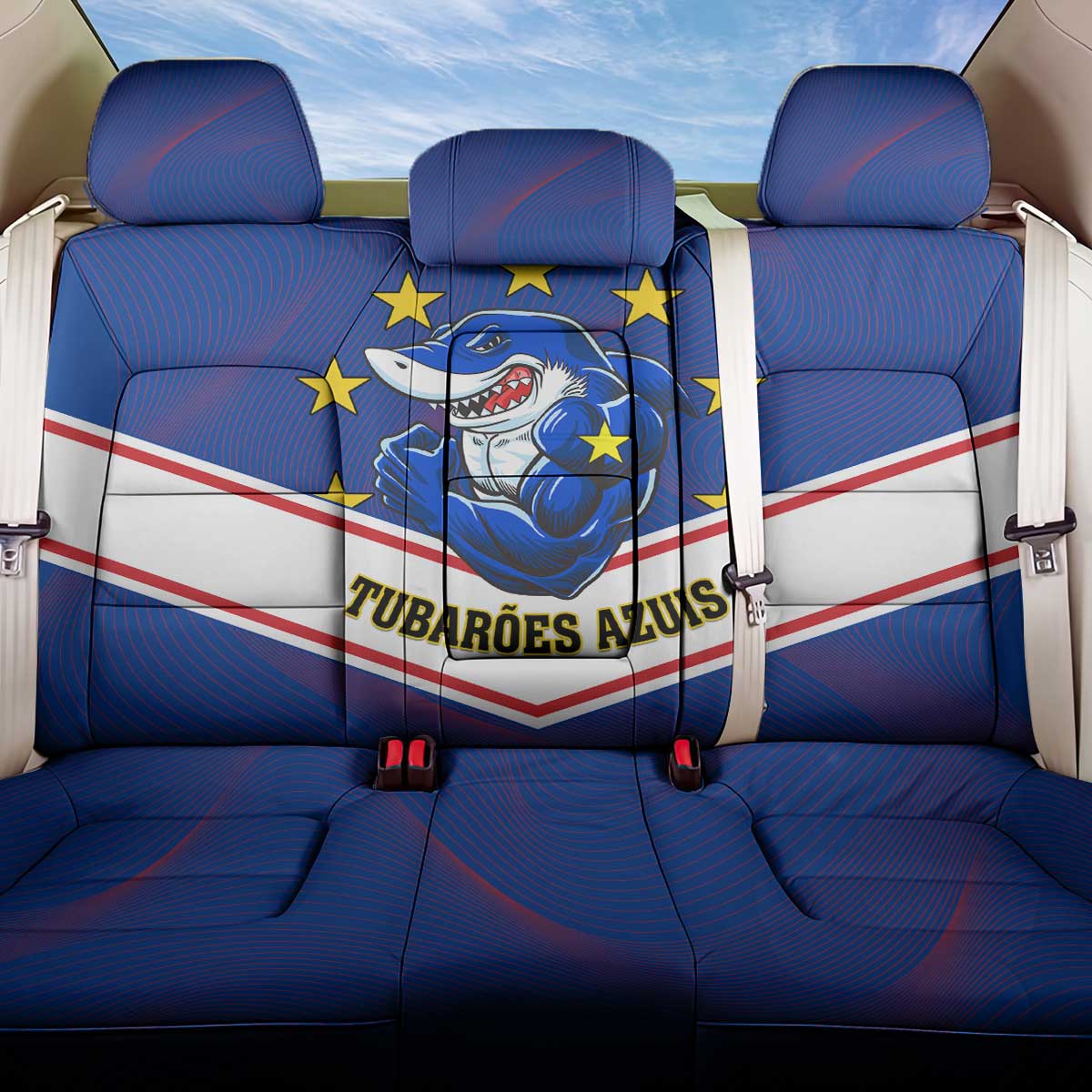 Support the Tubaroes Azuis - Cape Verde Football Back Car Seat Cover