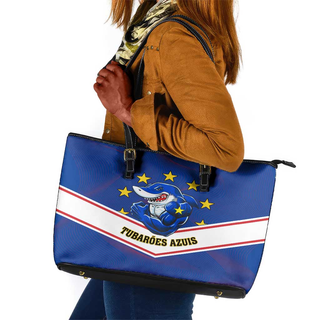 Support the Tubaroes Azuis - Cape Verde Football Leather Tote Bag