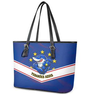 Support the Tubaroes Azuis - Cape Verde Football Leather Tote Bag