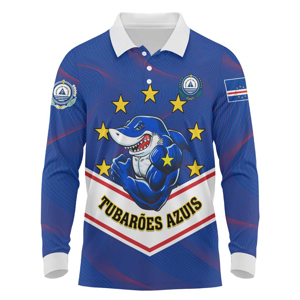 Support the Tubaroes Azuis - Cape Verde Football Long Sleeve Polo Shirt