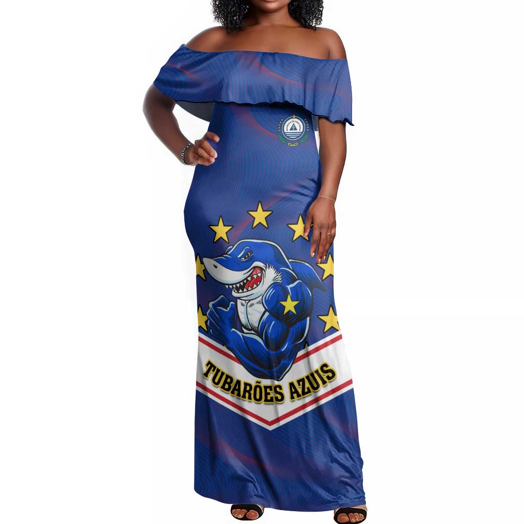 Support the Tubaroes Azuis - Cape Verde Football Off Shoulder Maxi Dress