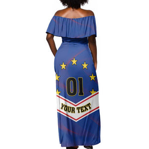 Support the Tubaroes Azuis - Cape Verde Football Off Shoulder Maxi Dress